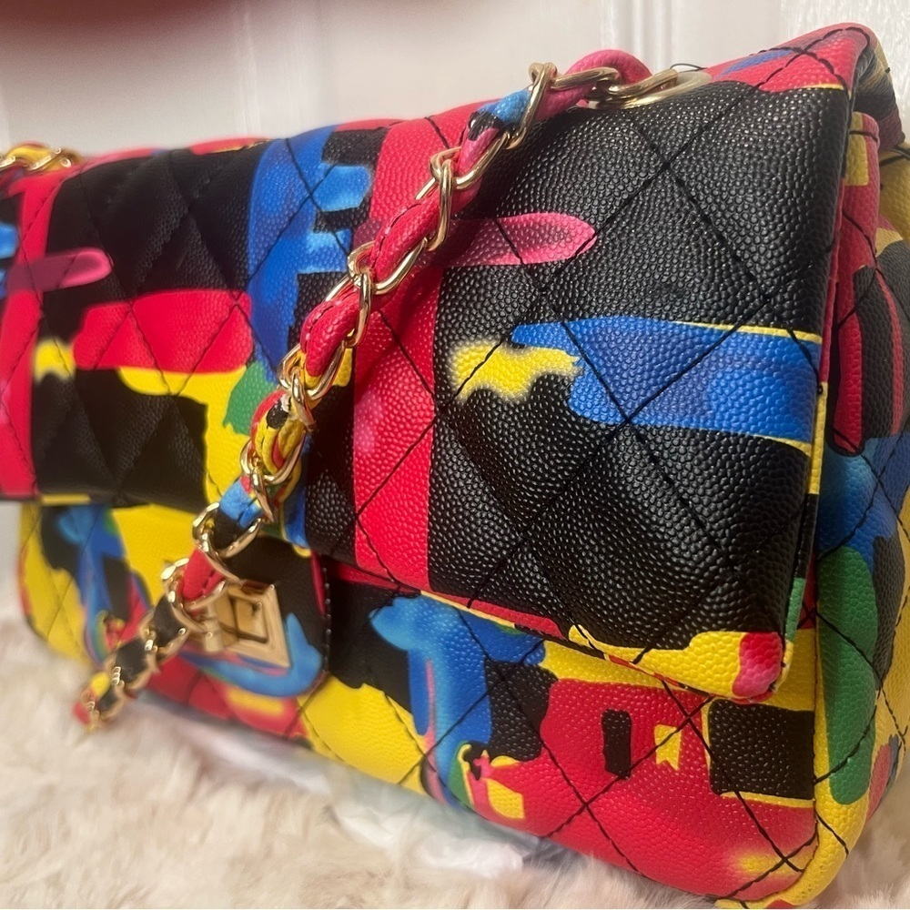 BAM FOREVER BOOMER MULTICOLOR GRAFFITI CROSSBODY SHOULDER BAG